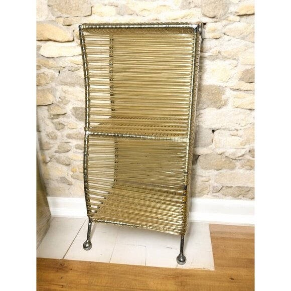 Vintage MCM Vinyl Tube 2 Tier Desk Top Shelf - Picture 5 of 10